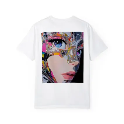 Cyberpunk Woman Crystal Mask Black Background
