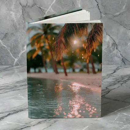 Tropical Beach Palm Trees Golden Light
