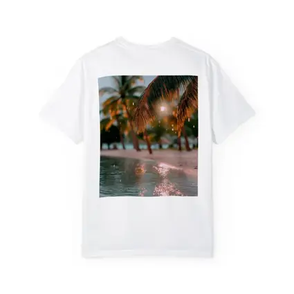 Tropical Beach Palm Trees Golden Light