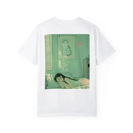 Anime Girl Sleeping Mint Green Bedroom