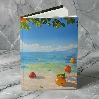 Oranges Floating On Tropical Beach Shore Painting