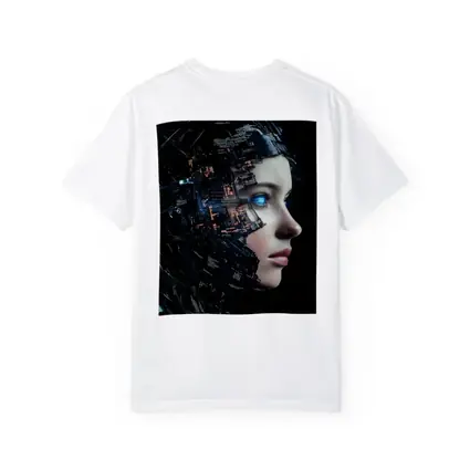 Cyberpunk Woman Face Circuit Board Dark
