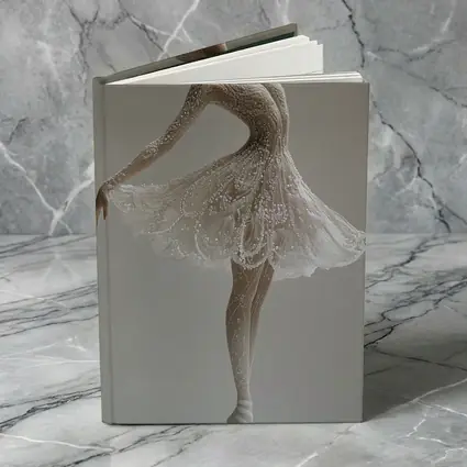 White Ballerina Dancing En Pointe Minimal