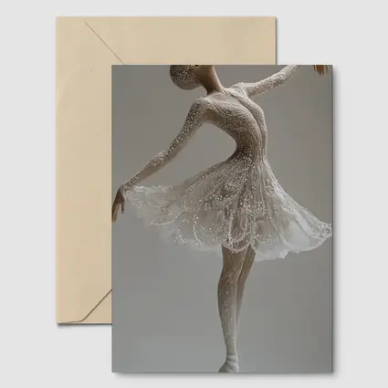 White Ballerina Dancing En Pointe Minimal