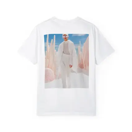 Fashion Model White Outfit Desert Sky