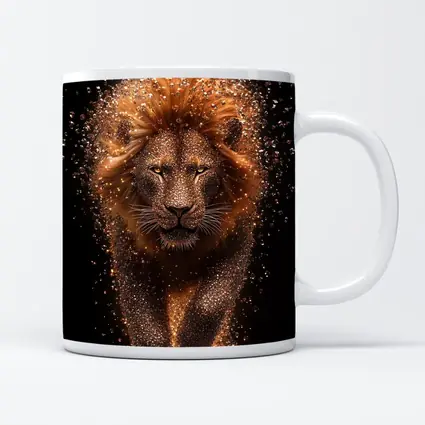 Lion Particle Explosion Dark Black Background