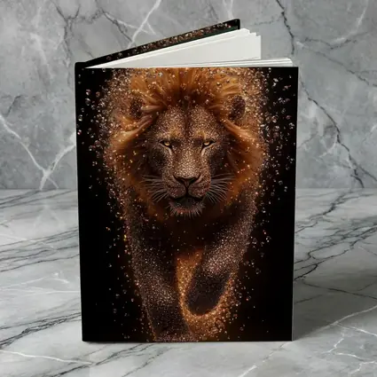 Lion Particle Explosion Dark Black Background
