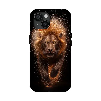 Lion Particle Explosion Dark Black Background
