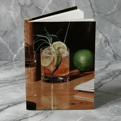 Whiskey Cocktail With Lime On Bar