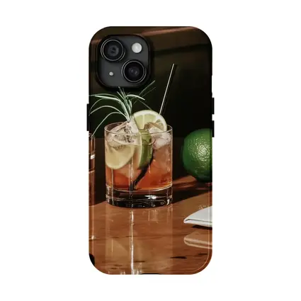 Whiskey Cocktail With Lime On Bar