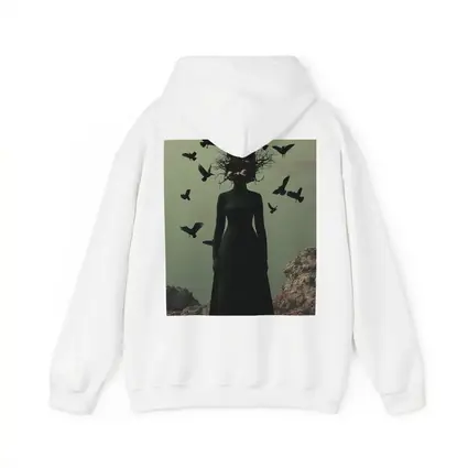 Dark Woman Tower Head Ravens Surreal Art