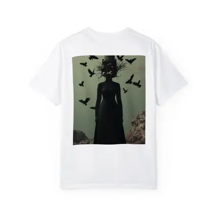 Dark Woman Tower Head Ravens Surreal Art