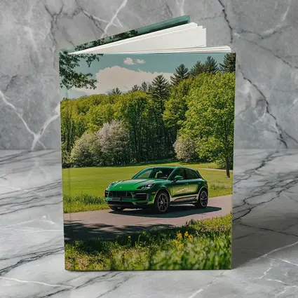 Green Porsche Macan On Sunny Country Road