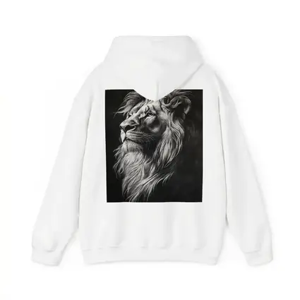 Lion Portrait Black and White Charcoal Art