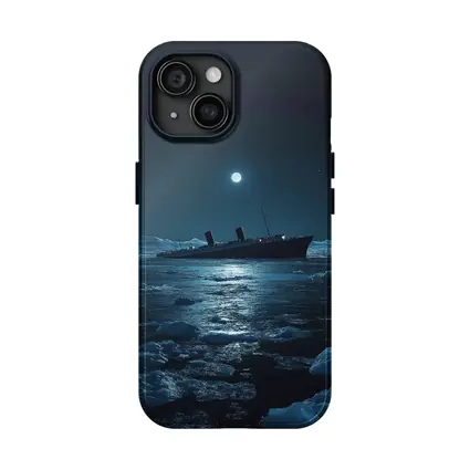 Titanic Ship Sinking Icy Ocean Moonlit Night