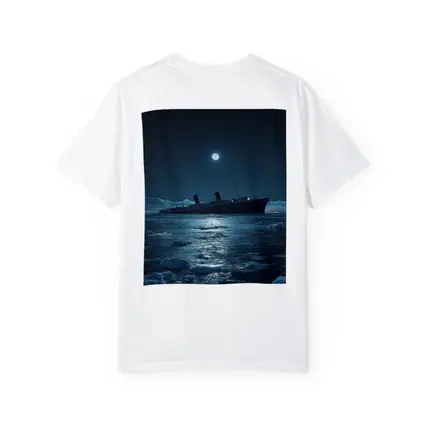Titanic Ship Sinking Icy Ocean Moonlit Night