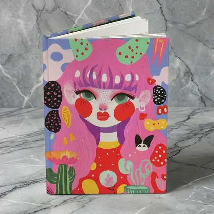 Pink Hair Girl Fantasy Pop Art Illustration