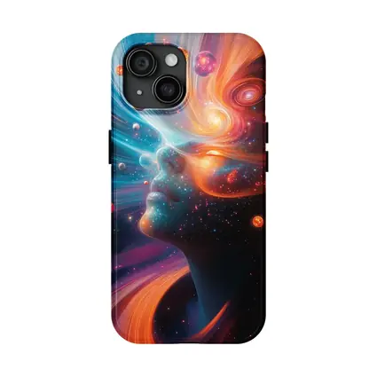 Cosmic Woman Face Space Planets Surreal Art