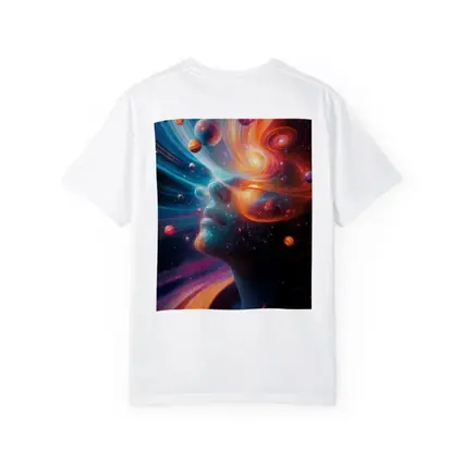 Cosmic Woman Face Space Planets Surreal Art