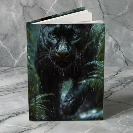 Black Panther Stalking Through Rainy Jungle