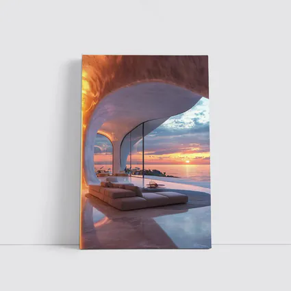 Luxury Cave Interior Ocean Sunset View