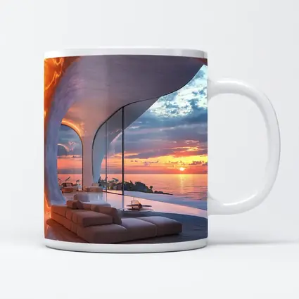 Luxury Cave Interior Ocean Sunset View
