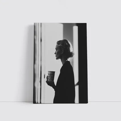 Woman With Coffee Cup By Window