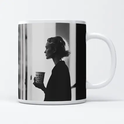 Woman With Coffee Cup By Window