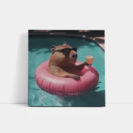 Capybara With Sunglasses Relaxing In Pool