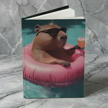 Capybara With Sunglasses Relaxing In Pool