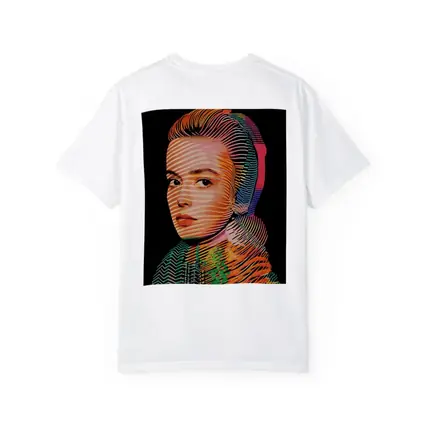 Pop Art Woman Portrait Colorful Line Pattern