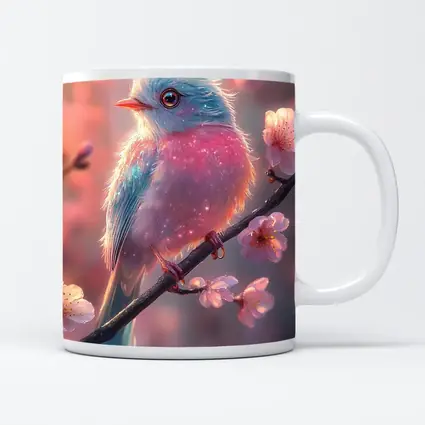 Fluffy Fantasy Bird Cherry Blossom Branch