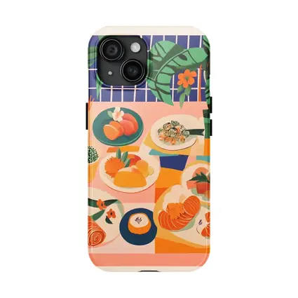 Sushi Spread Illustration Tropical Plant Background