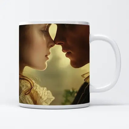 Victorian Couple Romantic Close Portrait Art