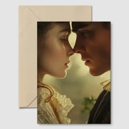 Victorian Couple Romantic Close Portrait Art