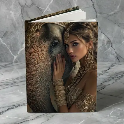 Woman With Golden Elephant Indian Style
