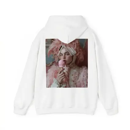 Rococo Woman Pink Feathers Ice Cream