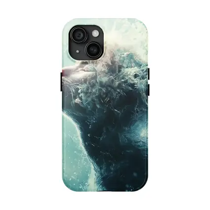 Cat Surreal Water Splash Blue Abstract Art