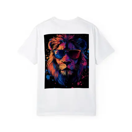 Cool Lion Wearing Sunglasses Neon Splatter