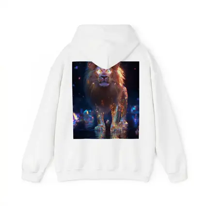 Glowing Crystal Lion Neon Dark Fantasy