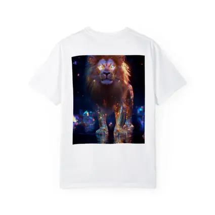 Glowing Crystal Lion Neon Dark Fantasy