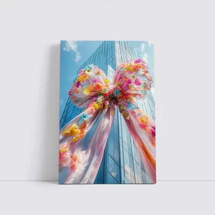 Floral Bow Giant Skyscraper Blue Sky