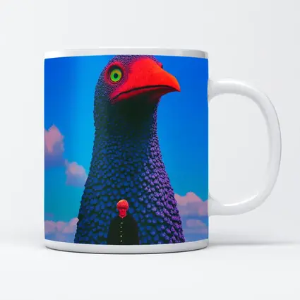 Giant Bird Figure Man Surreal Sky