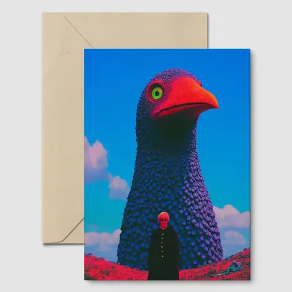 Giant Bird Figure Man Surreal Sky