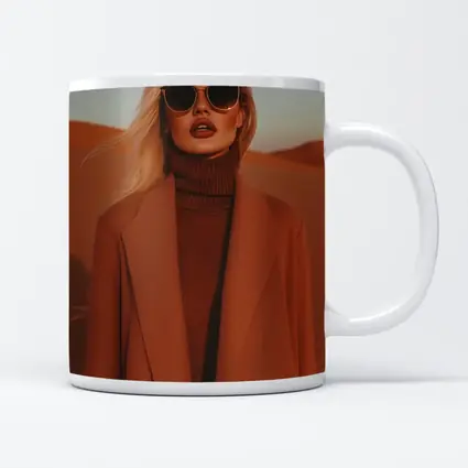 Blonde Woman Desert Dunes Fashion Portrait