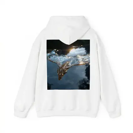 Silver Dragon Flying Over Reflective Water