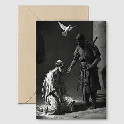 Biblical Scene Soldier Dove Dark Art