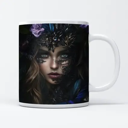 Dark Fantasy Woman With Floral Crown Portrait