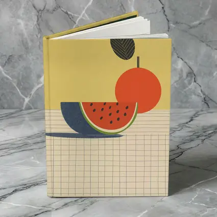 Retro Minimal Fruit Still Life Yellow Background