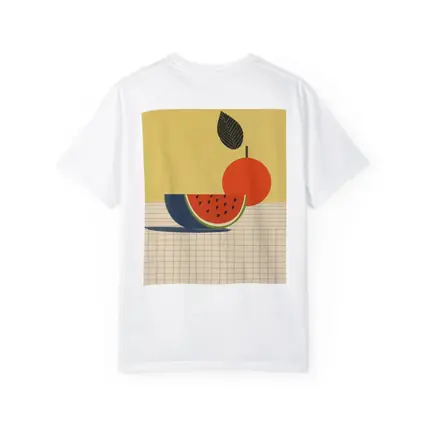 Retro Minimal Fruit Still Life Yellow Background